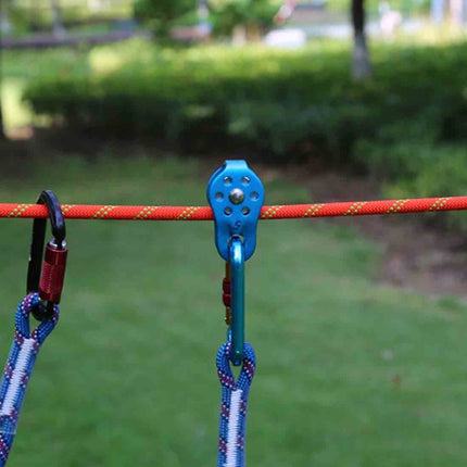 Single Fixed Pulley Mountaineering Rope Climbing Rappelling Survival Equipment(Orange)-garmade.com