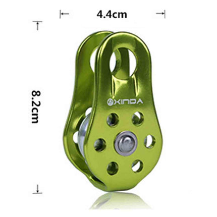 Single Fixed Pulley Mountaineering Rope Climbing Rappelling Survival Equipment(Green)-garmade.com