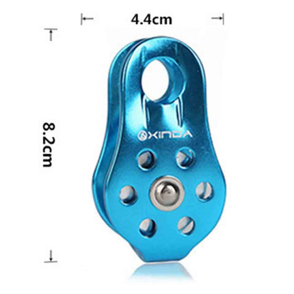 Single Fixed Pulley Mountaineering Rope Climbing Rappelling Survival Equipment(Blue)-garmade.com