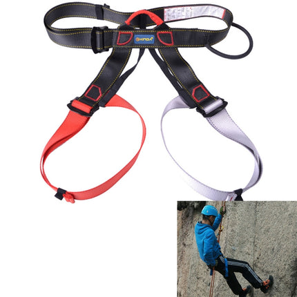 Climbing Harness Safe Seat Belt for Rock High Level Caving Climbing Adjustable Rappelling Equipment Half Body Guard Protect(Red)-garmade.com