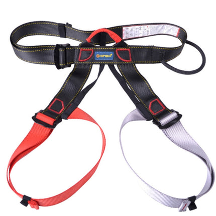 Climbing Harness Safe Seat Belt for Rock High Level Caving Climbing Adjustable Rappelling Equipment Half Body Guard Protect(Red)-garmade.com