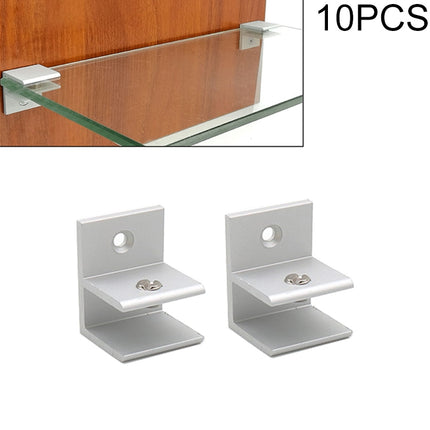 10 PCS F-type Aluminum Alloy Glass Combination Clamp Cabinet Partition Fixing Clip, Size: S, Cliped 5-10mm-garmade.com