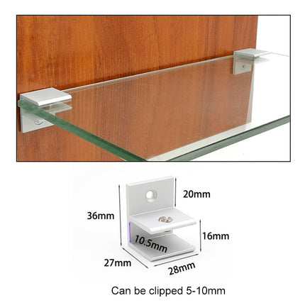 10 PCS F-type Aluminum Alloy Glass Combination Clamp Cabinet Partition Fixing Clip, Size: S, Cliped 5-10mm-garmade.com