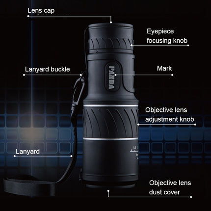 40x60 12X Pocket High Times High Definition Night Vision Focusing Monocular Telescope(Black)-garmade.com