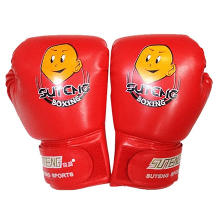 SUTENG Cartoon PU Leather Fitness Boxing Gloves for Children(Red)-garmade.com