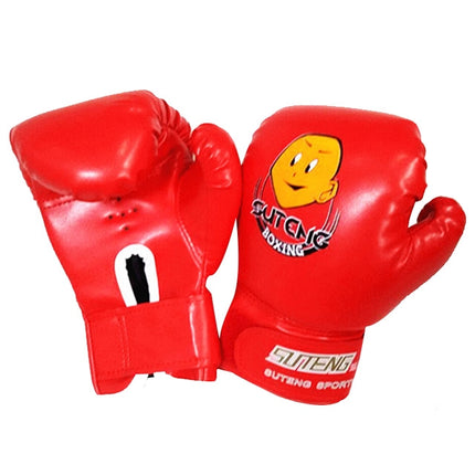 SUTENG Cartoon PU Leather Fitness Boxing Gloves for Children(Red)-garmade.com