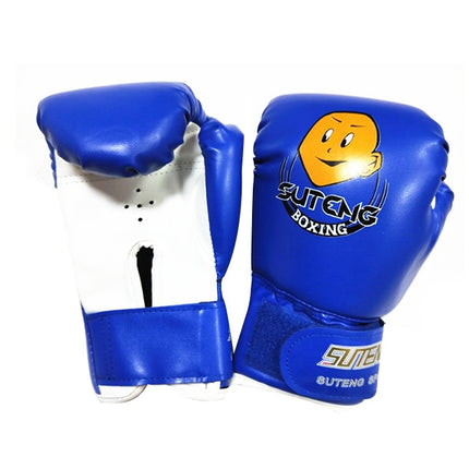 SUTENG Cartoon PU Leather Fitness Boxing Gloves for Children(White + Baby Blue)-garmade.com