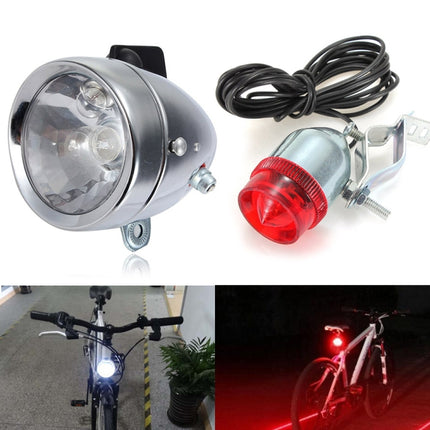 Bicycle Generator Modified Grinding Lamp Retro Headlight + Taillight, 12V 6W-garmade.com