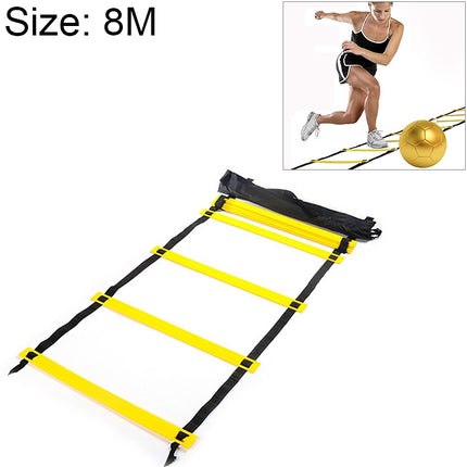 8 Meters 16 Knots Thick Section Pace Training Tough Durable Soft Ladder Football Training Wear Resistant Ladder Rope(Yellow)-garmade.com