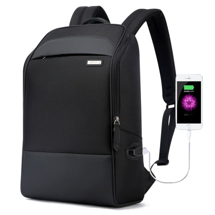 Bopai 751-006881 Business Anti-theft Waterproof Large Capacity Double Shoulder Bag,with USB Charging Port, Size: 30x14x44cm(Black)-garmade.com