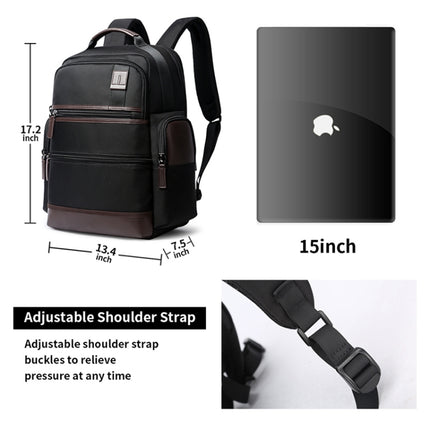 Bopai 751-007291 Business Anti-theft Waterproof Large Capacity Double Shoulder Bag,with USB Charging Port, Size: 34x19x43.5cm (Black)-garmade.com