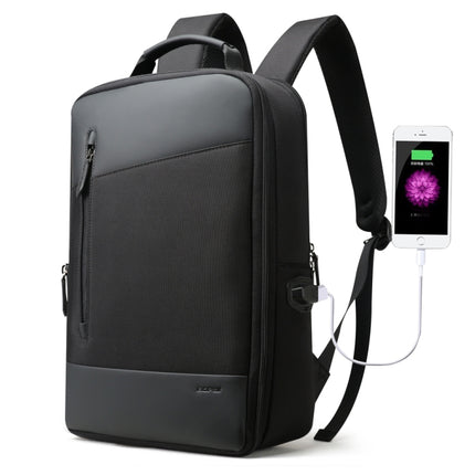 Bopai 851-009911 Business Anti-theft Waterproof Large Capacity Double Shoulder Bag,with USB Charging Port, Size: 30.5x13x45cm (Black)-garmade.com