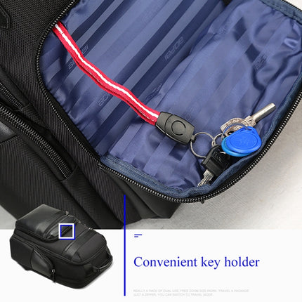 Bopai 851-014211 Business Anti-theft Waterproof Three-layer Large Capacity Double Shoulder Bag,with USB Charging Port, Size: 35.5x24x45cm (Black)-garmade.com