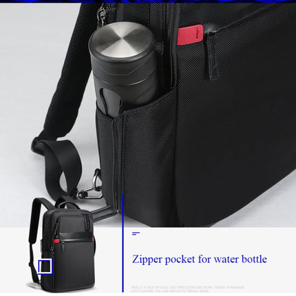 Bopai 751-003151 Large Capacity Anti-theft Waterproof Backpack Laptop Tablet Bag for 15.6 inch and Below, External USB Charging Port(Black)-garmade.com