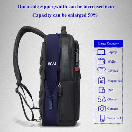 Bopai 751-003151 Large Capacity Anti-theft Waterproof Backpack Laptop Tablet Bag for 15.6 inch and Below, External USB Charging Port(Black)-garmade.com
