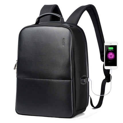 Bopai 751-006431 Business Waterproof Anti-theft Large Capacity Double Shoulder Bag,with USB Charging Port, Size: 27x16.5x40cm (Black)-garmade.com