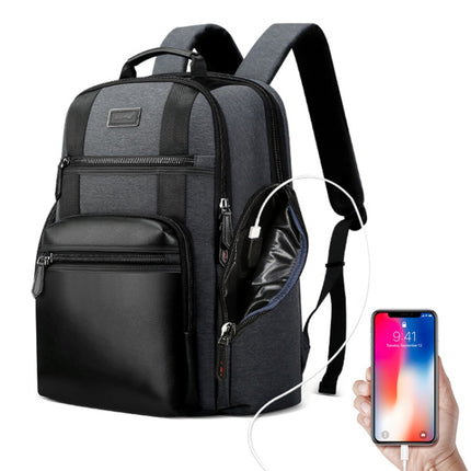 Bopai 851-014318 Fashion Outdoor Breathable Waterproof Anti-theft Three-layer Large Capacity Double Shoulder Bag,with USB Charging Port, Size: 31x17x44cm(Grey)-garmade.com