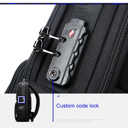 Bopai 61-02511 Business Travel Breathable Waterproof Anti-theft Man Backpack, Size: 30x15x44cm(Black)-garmade.com