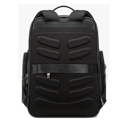 Bopai 851-01981A Top-grain Leather Business Travel Anti-theft Man Backpack, (Black)-garmade.com
