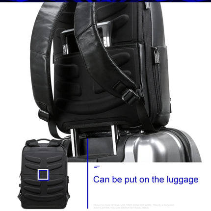 Bopai 851-023911 Top-grain Leather Business Breathable Anti-theft Man Backpack, Size: 28x18x42cm(Black)-garmade.com