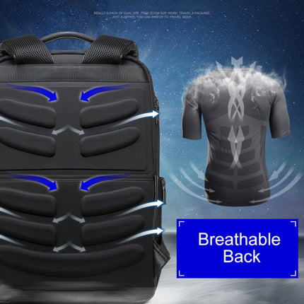 Bopai 851-024011 Top-grain Leather Business Breathable Anti-theft Man Backpack, Size: 28x18x42cm(Black)-garmade.com