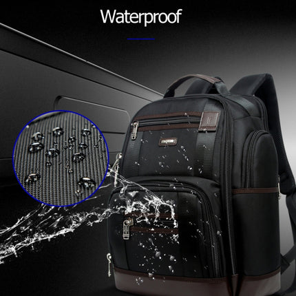 Bopai 11-85301 15.6 inch Large Capacity Multi-layer Zipper Bag Design Breathable Laptop Backpack, Size: 35 x 20 x 43cm(Black)-garmade.com
