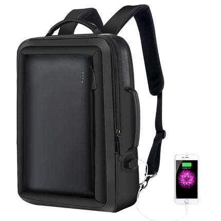 Bopai 751-006551 Large Capacity Business Casual Breathable Laptop Backpack with External USB Interface, Size: 30 x 12 x 44cm(Black)-garmade.com