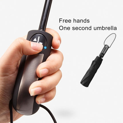 Automatic Lightweight Portable Three Folding Waterproof Anti-UV Umbrella(Black)-garmade.com