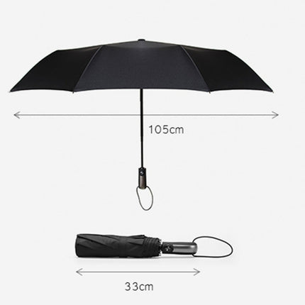 Automatic Lightweight Portable Three Folding Waterproof Anti-UV Umbrella(Black)-garmade.com