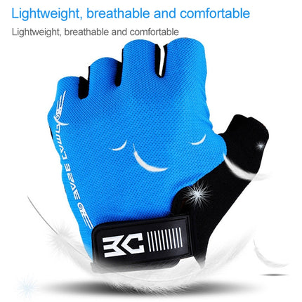 BaseCamp BC-204 Bicycle Half Finger Gloves Lycra Fabric Cycling Gloves, Size: S(Black)-garmade.com