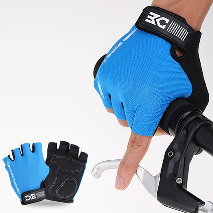 BaseCamp BC-204 Bicycle Half Finger Gloves Lycra Fabric Cycling Gloves, Size: S(Blue)-garmade.com