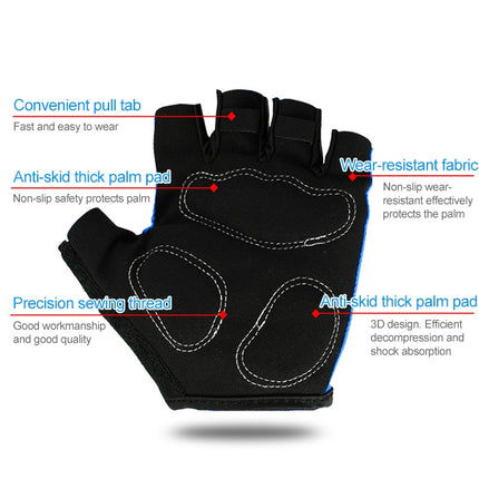 BaseCamp BC-204 Bicycle Half Finger Gloves Lycra Fabric Cycling Gloves, Size: S(Red)-garmade.com