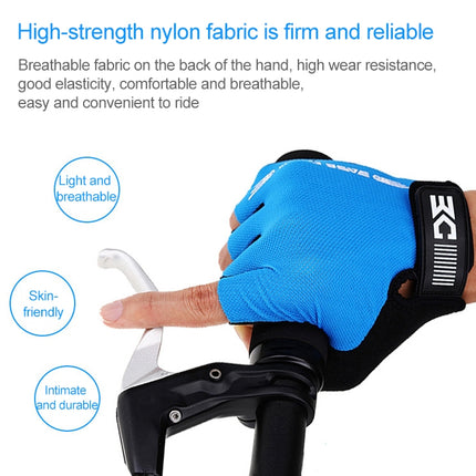 BaseCamp BC-204 Bicycle Half Finger Gloves Lycra Fabric Cycling Gloves, Size: M(Black)-garmade.com