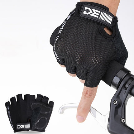 BaseCamp BC-204 Bicycle Half Finger Gloves Lycra Fabric Cycling Gloves, Size: XL(Black)-garmade.com