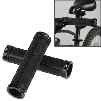 BaseCamp BC-607 1 Pair Bicycle MTB Bike Lock-on Rubber Handlebar Grips (Black)-garmade.com