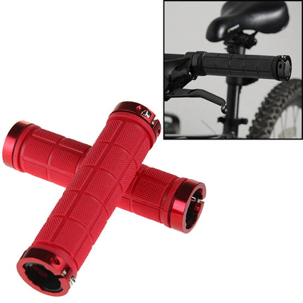 BaseCamp BC-607 1 Pair Bicycle MTB Bike Lock-on Rubber Handlebar Grips (Red)-garmade.com
