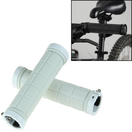 BaseCamp BC-607 1 Pair Bicycle MTB Bike Lock-on Rubber Handlebar Grips (White)-garmade.com