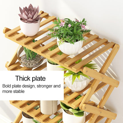 3-Layer Balcony Living Room Collapsible Solid Wood Flower Stand Potted Planting Shelves, Length: 50cm-garmade.com