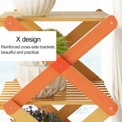 3-Layer Balcony Living Room Collapsible Solid Wood Flower Stand Potted Planting Shelves, Length: 50cm-garmade.com