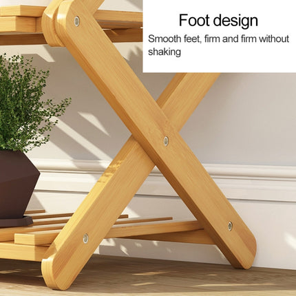 3-Layer Balcony Living Room Collapsible Solid Wood Flower Stand Potted Planting Shelves, Length: 80cm-garmade.com
