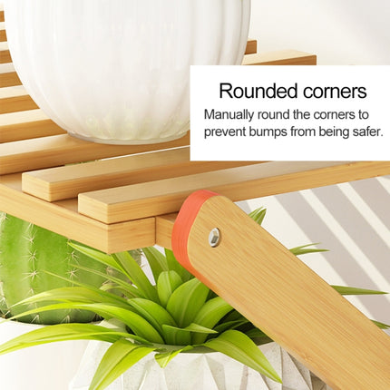3-Layer Balcony Living Room Collapsible Solid Wood Flower Stand Potted Planting Shelves, Length: 100cm-garmade.com