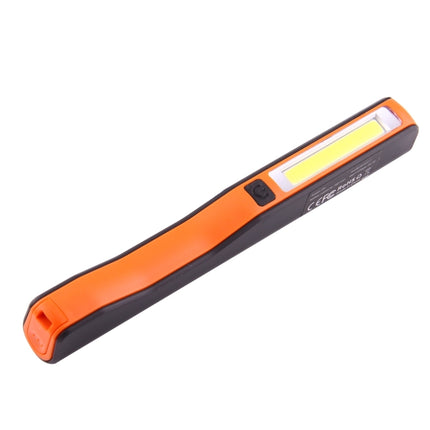 100LM High Brightness Pen Shape Work Light / Flashlight, White Light, COB LED 2-Modes with 90 Degree Rotatable Magnetic Pen Clip(Orange)-garmade.com