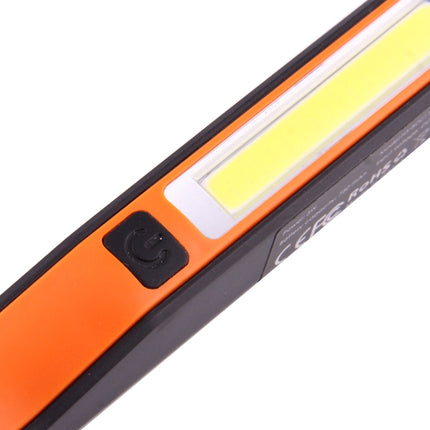 100LM High Brightness Pen Shape Work Light / Flashlight, White Light, COB LED 2-Modes with 90 Degree Rotatable Magnetic Pen Clip(Orange)-garmade.com