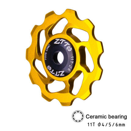 ZTTO 11T 4/5/6 MM Bicycle Derailleur Ceramic Bearing Bicycle Accessories (Gold)-garmade.com