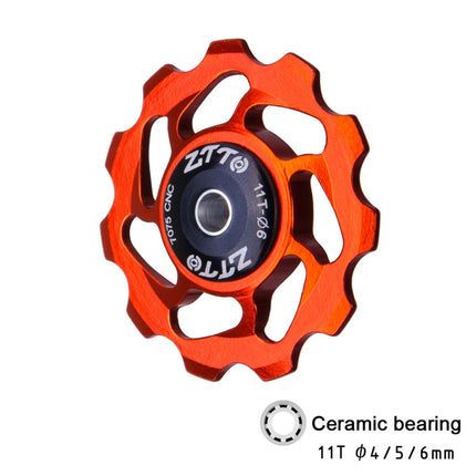 ZTTO 11T 4/5/6 MM Bicycle Derailleur Ceramic Bearing Bicycle Accessories (Red)-garmade.com