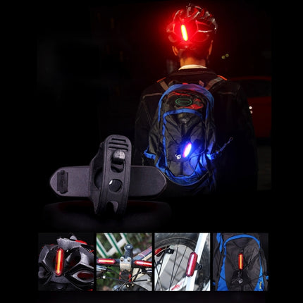 AQY-096 IPX4 Detachable USB Rechargeable Dual Color LED Bike Taillight (Blue & Red)-garmade.com