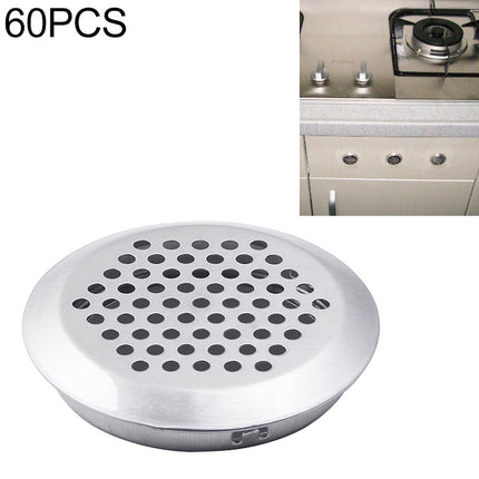 60 PCS 35mm Bevel Surface Cabinet Round Air Vent Stainless Steel Louvered Grille Cover Vents with Little Holes-garmade.com