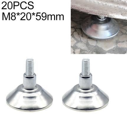 20 PCS Horn Shaped Adjustable Foot Pad, M8 (Wire Length) 20-59mm Bottom-garmade.com