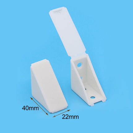 100 PCS Plastic Thickened Corner Connector Furniture Right Angle Board Bracket with Cover, Size: L-garmade.com