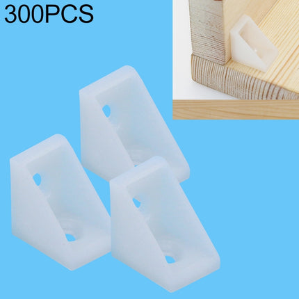 300 PCS Plastic Thickened Detachable Corner Connector Furniture Right Angle Board Bracket without Cover, Size: S (White)-garmade.com